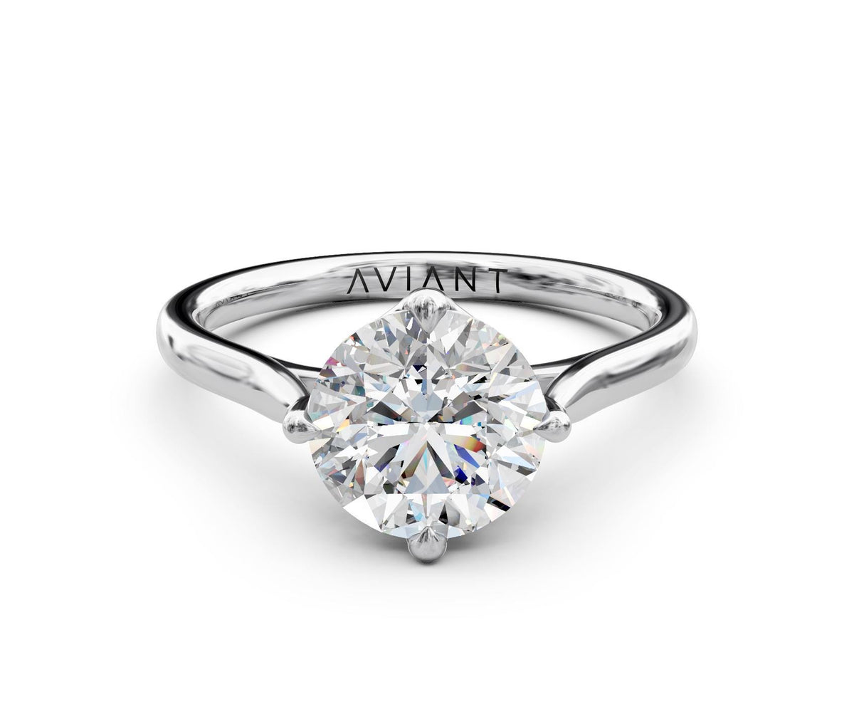 Gemma Solitaire engagement ring in 14k white gold