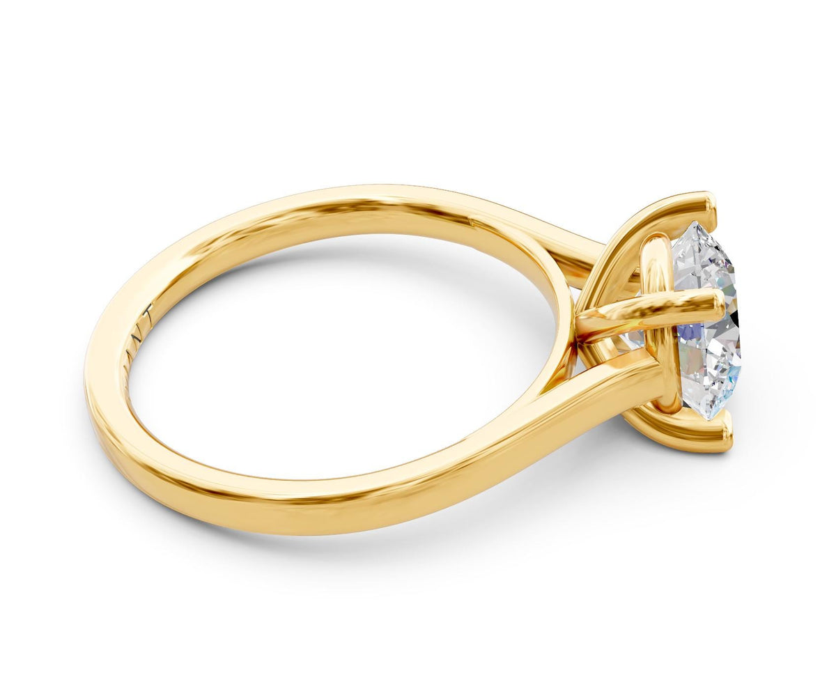 Elodie Solitaire engagement ring in 14k yellow gold