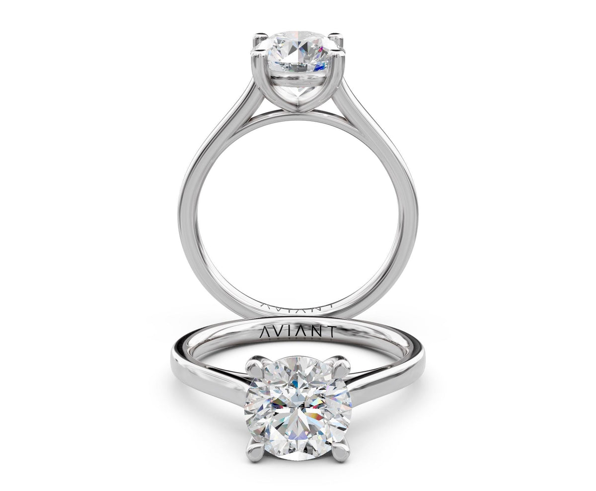Elodie Solitaire engagement ring in 14k white gold