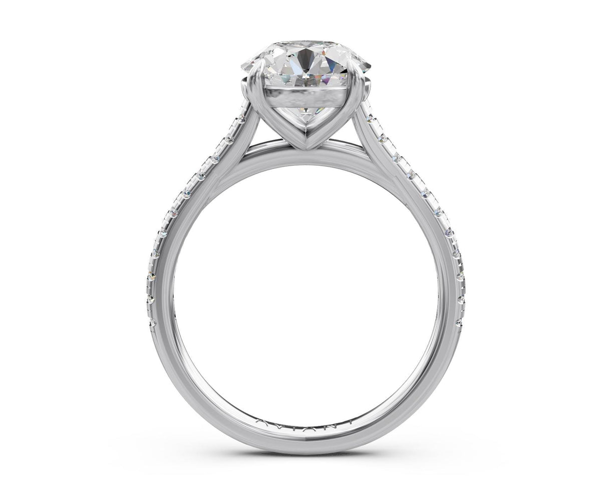 Margot French Pavé engagement ring in 14k white gold