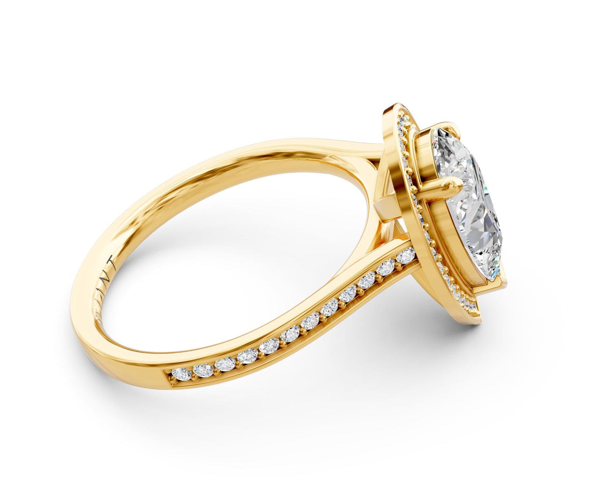 Eleanor Halo engagement ring in 14k yellow gold
