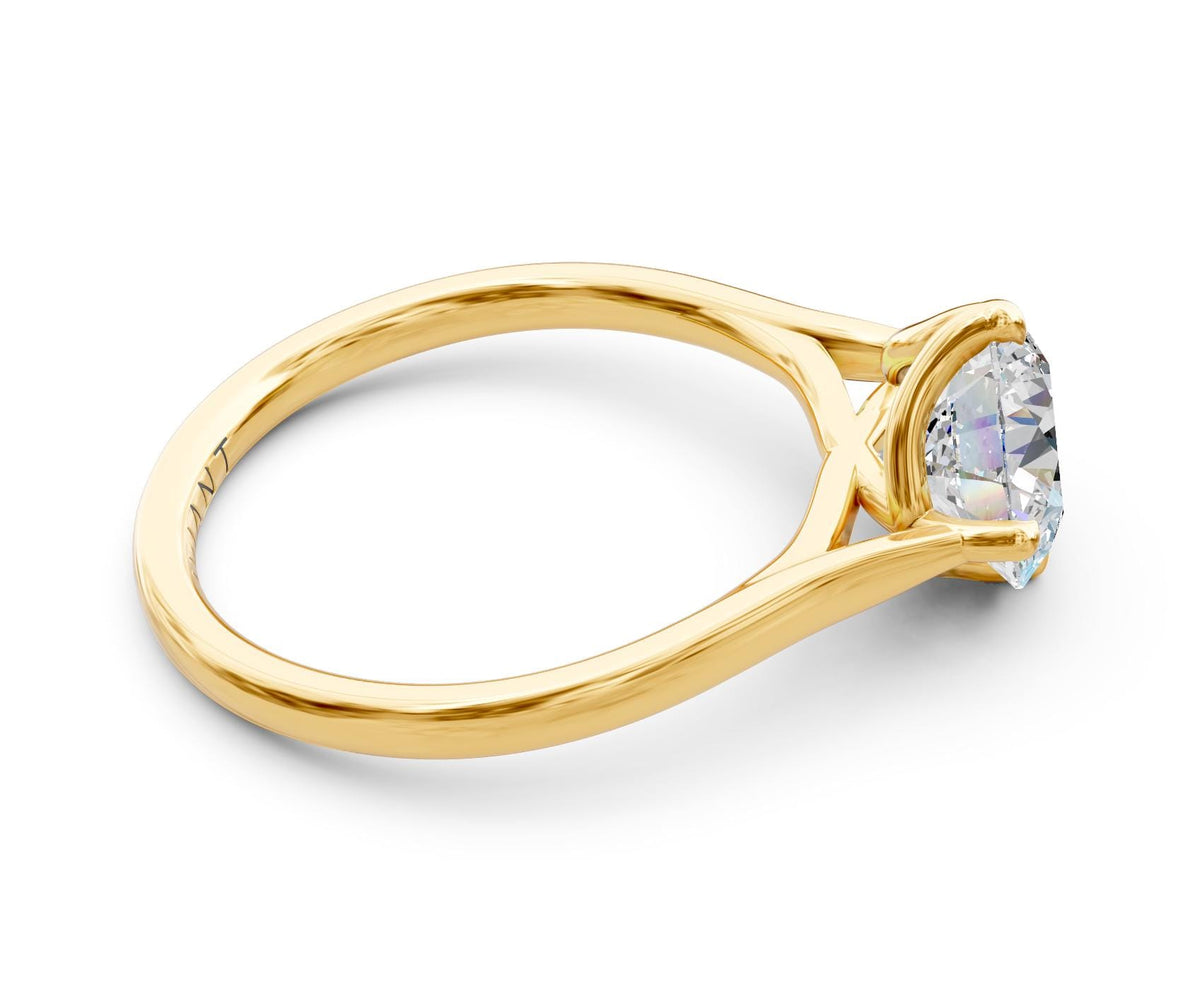 Gemma Solitaire engagement ring in 14k yellow gold