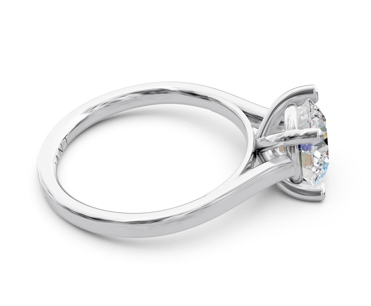 Elodie Solitaire engagement ring in 14k white gold