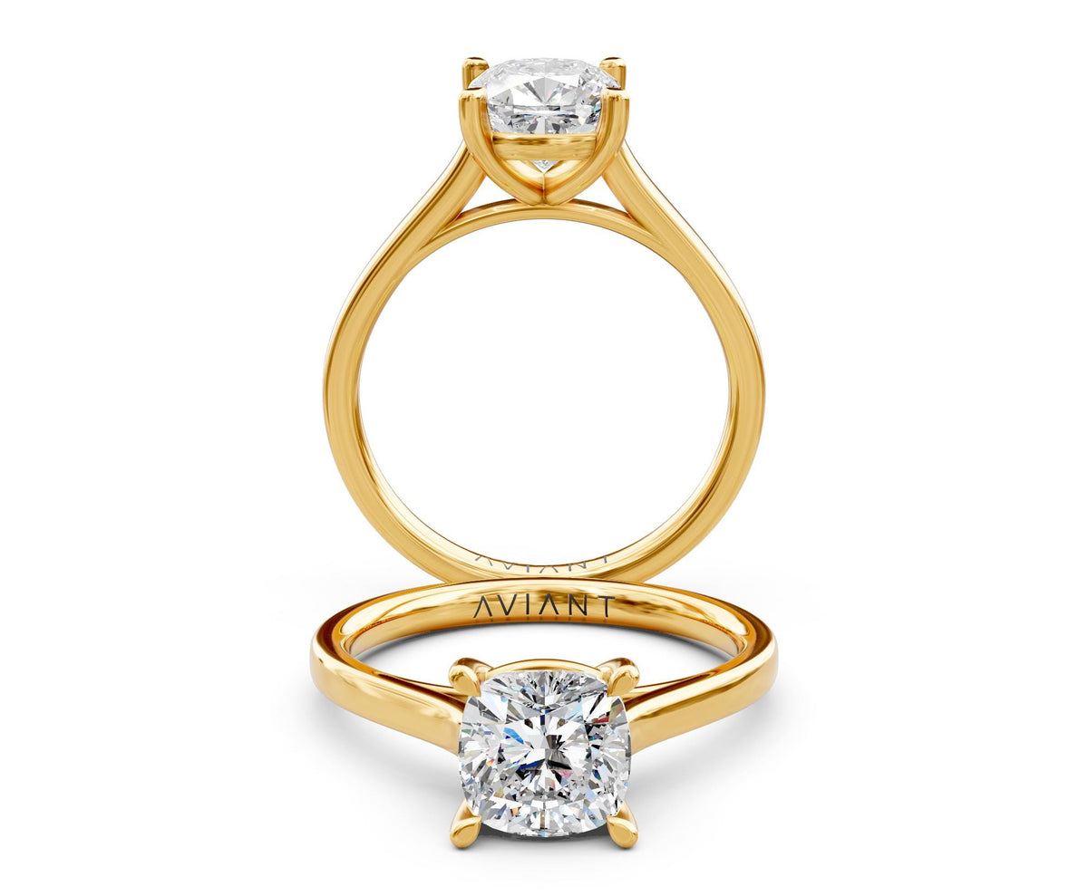 Yvette Solitaire engagement ring in 14k yellow gold