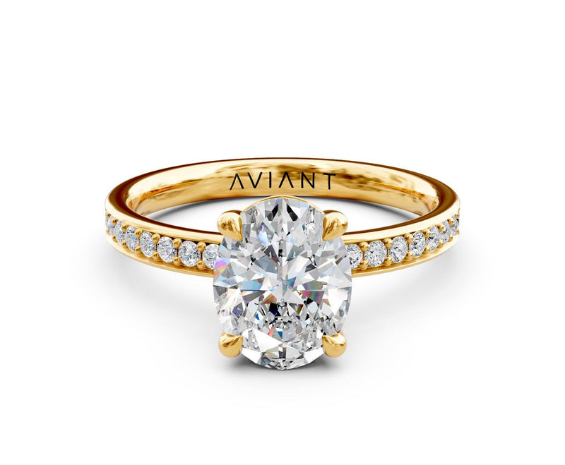 Aurora French Pavé with 3ct Oval Moissanite