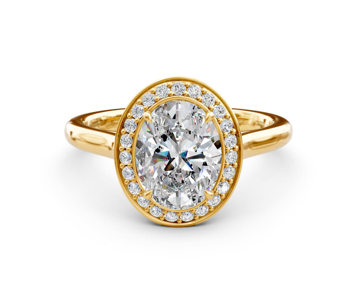 Ophelia Halo engagement ring in 14k yellow gold