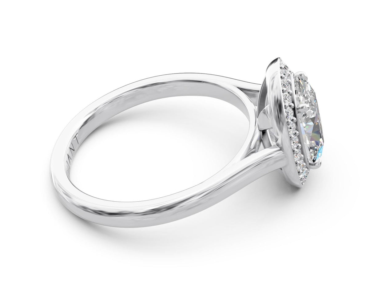 Ophelia Halo engagement ring in 14k white gold