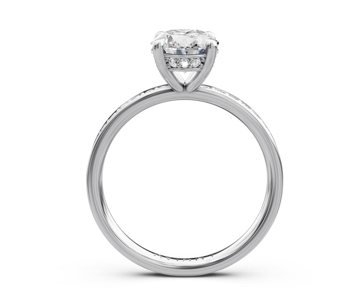Aurora French Pavé engagement ring in 14k white gold