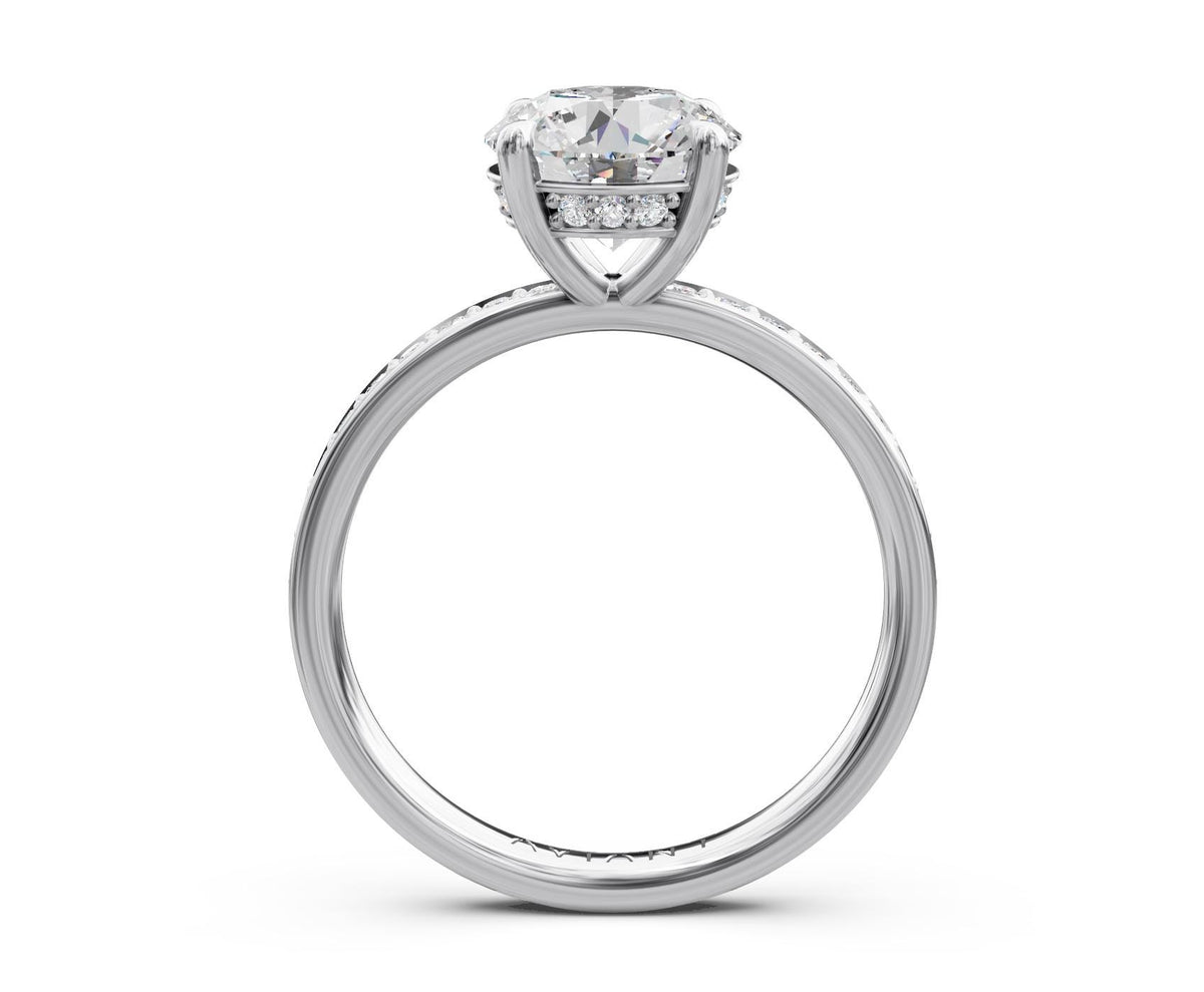 Camille French Pavé engagement ring in 14k white gold