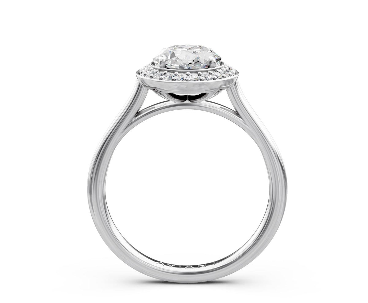 Ophelia Halo engagement ring in 14k white gold