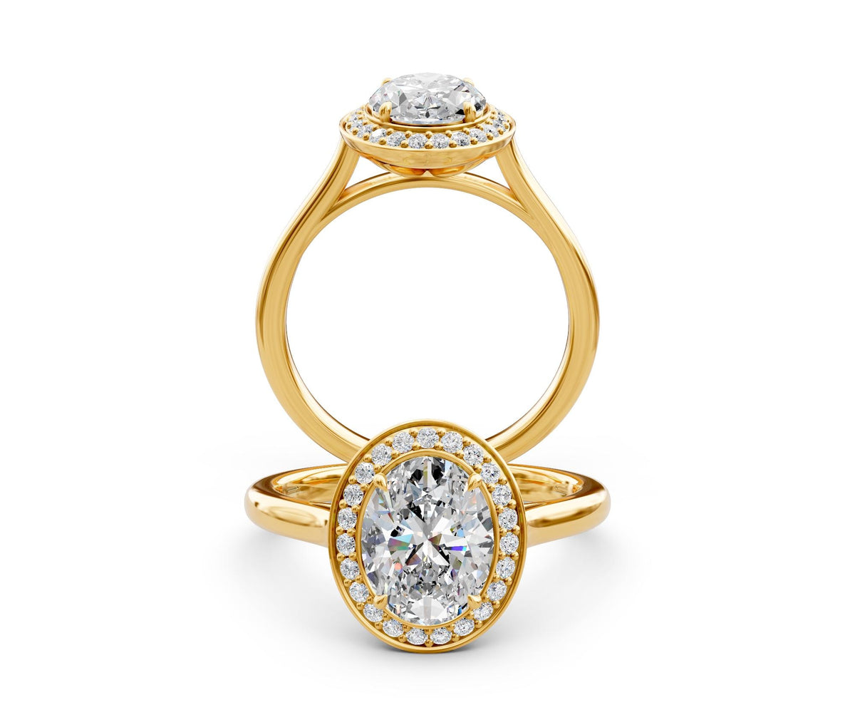 Ophelia Halo engagement ring in 14k yellow gold
