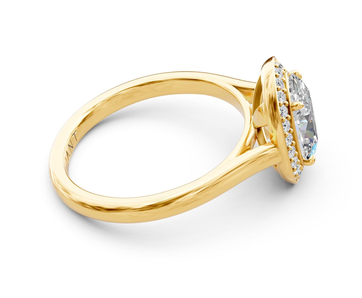 Ophelia Halo engagement ring in 14k yellow gold