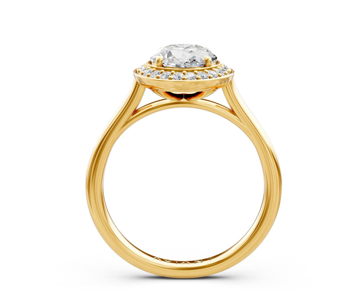 Ophelia Halo engagement ring in 14k yellow gold
