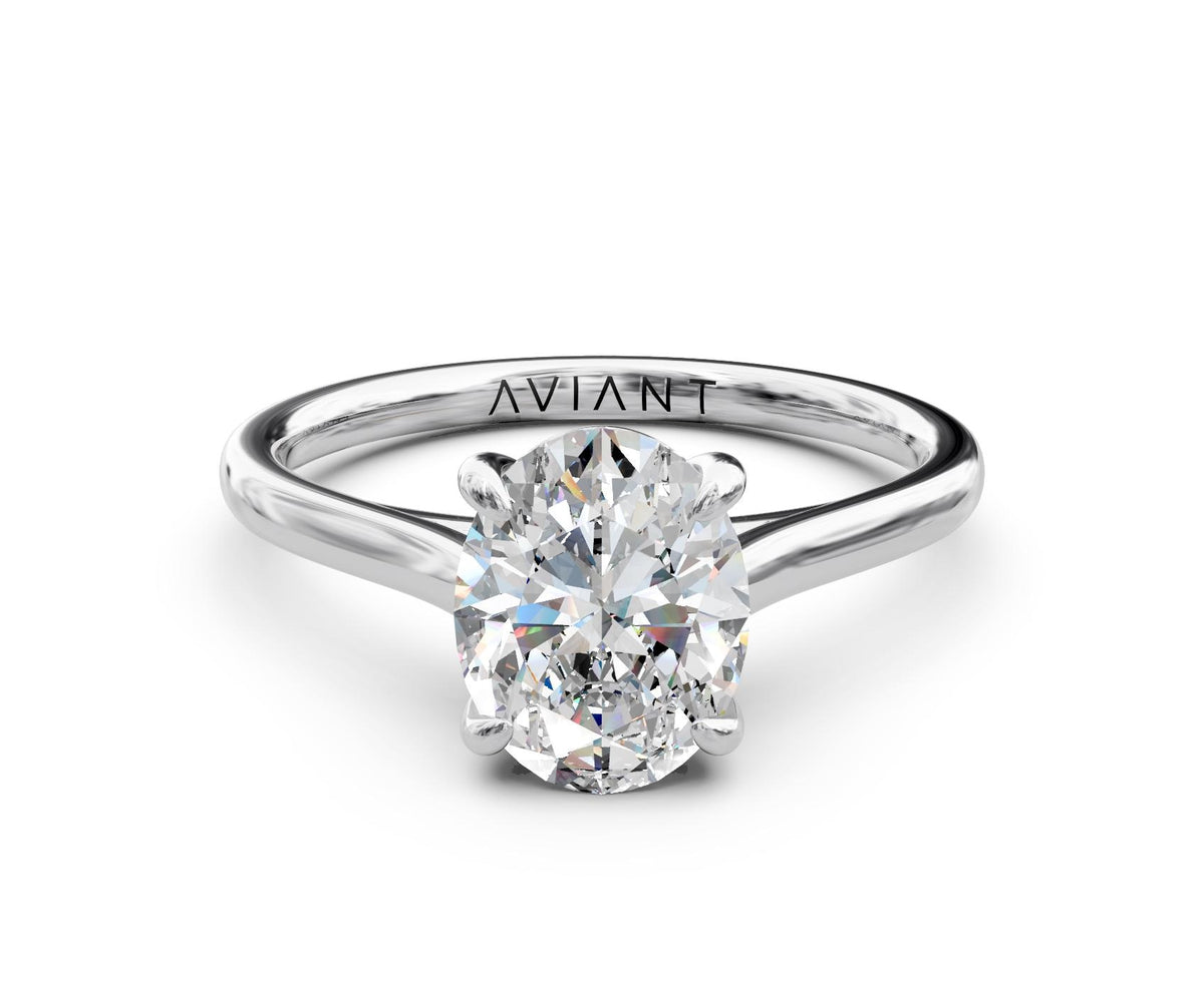 Imogen Solitaire engagement ring in 14k white gold
