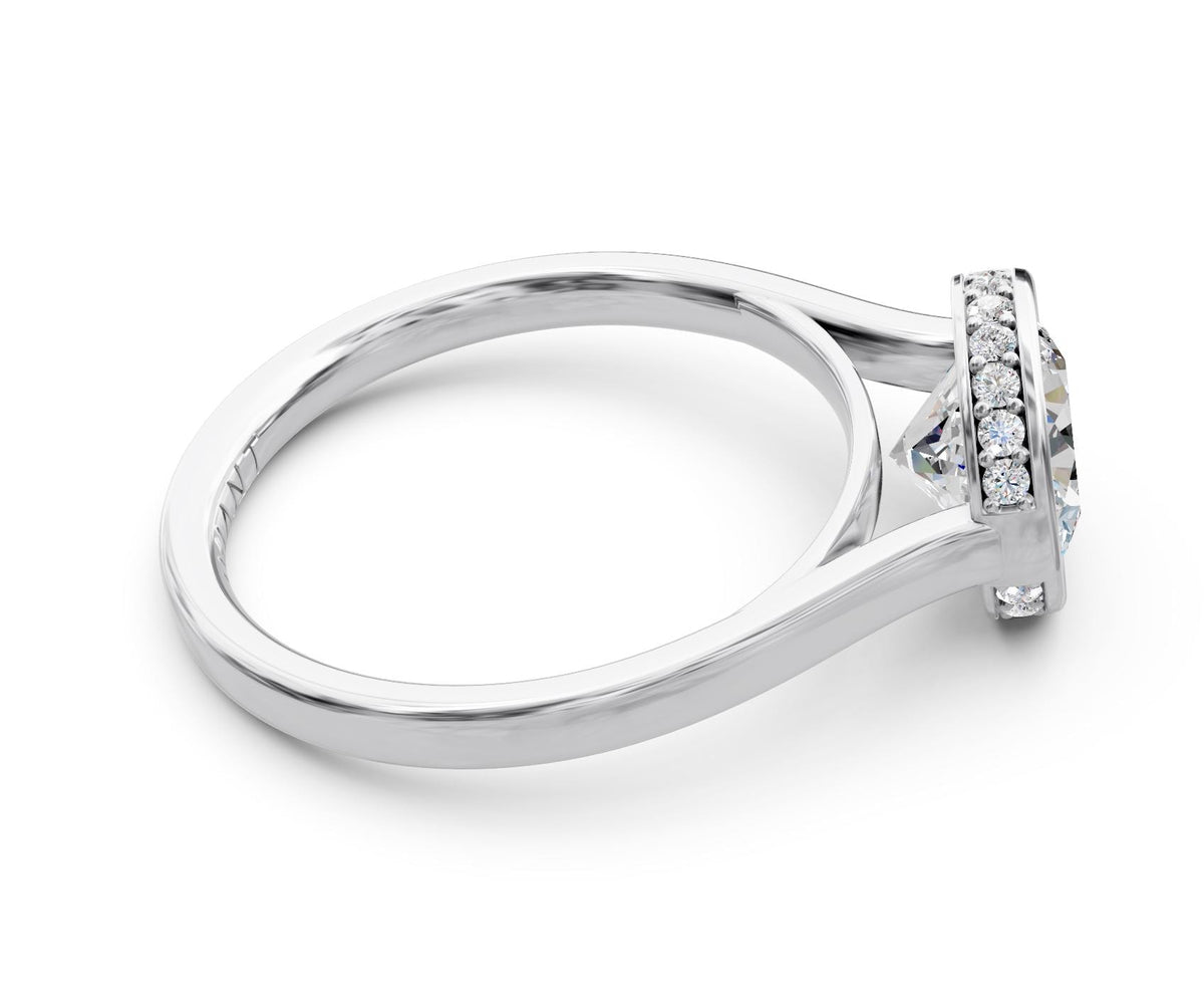 Willow Solitaire engagement ring in 14k white gold