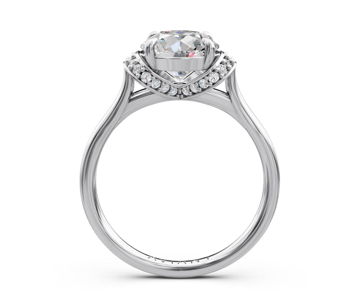 Lucia Halo engagement ring in 14k white gold