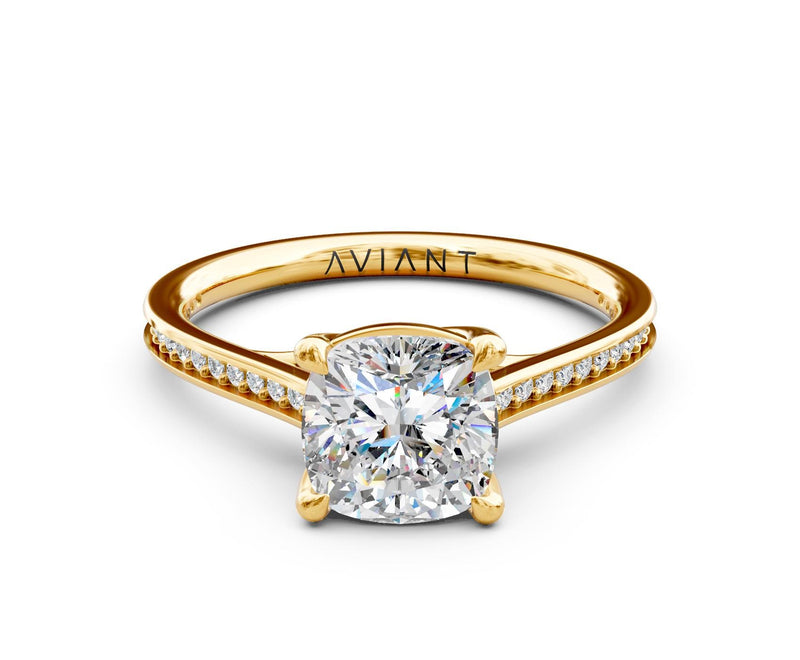 Olivia French Pavé with 3ct Cushion Lab Diamond