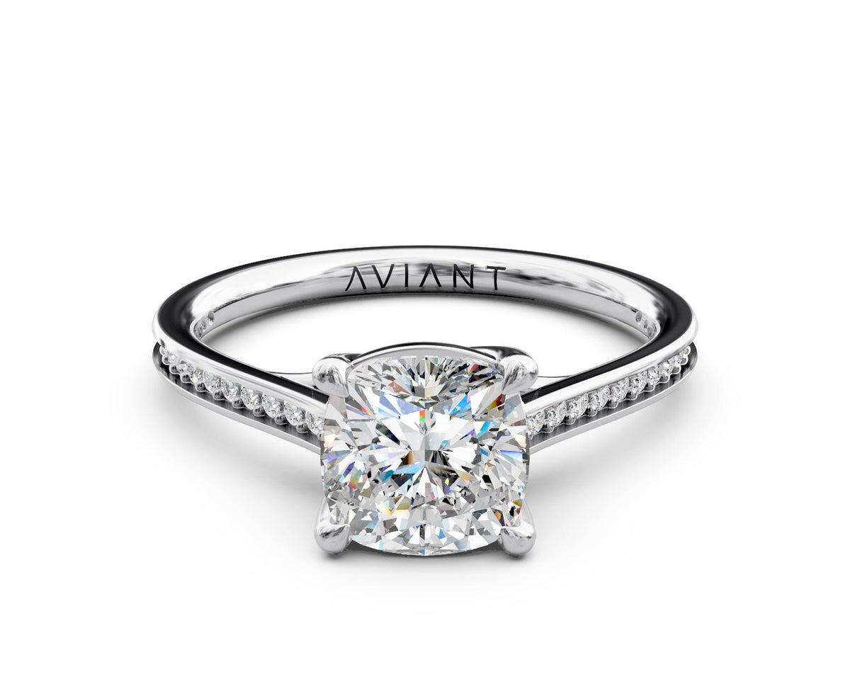 Olivia French Pavé engagement ring in 14k white gold