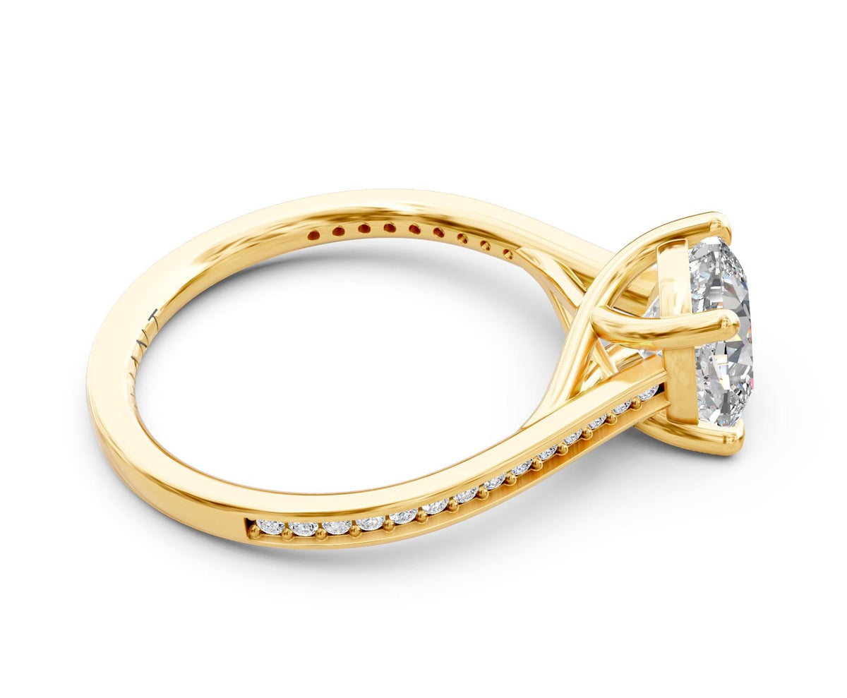 Olivia French Pavé engagement ring in 14k yellow gold