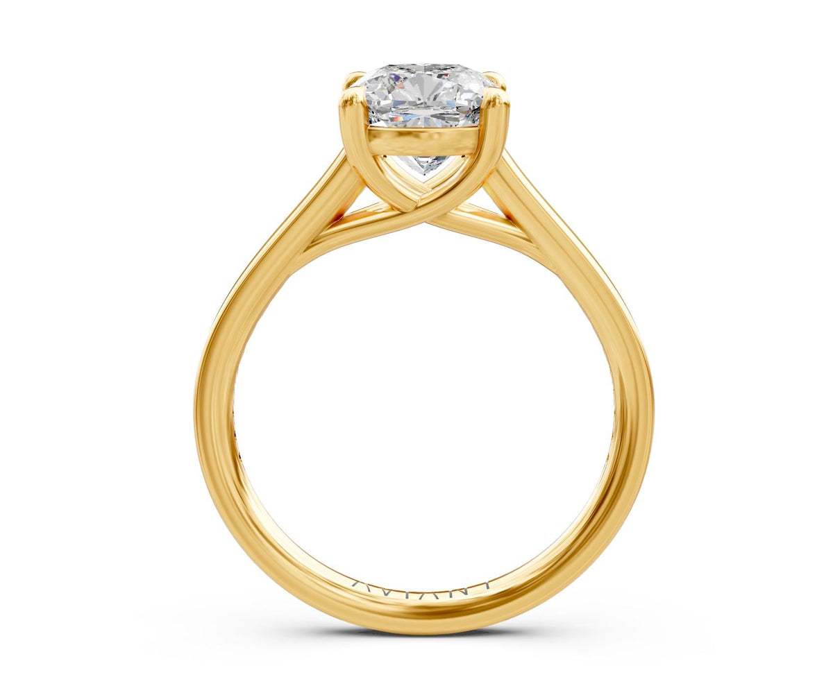 Olivia French Pavé engagement ring in 14k yellow gold