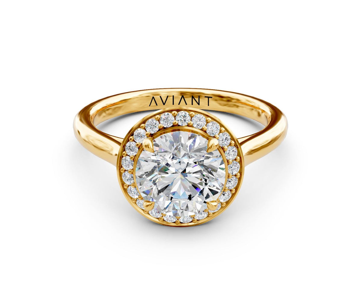 Noelle Halo engagement ring in 14k yellow gold