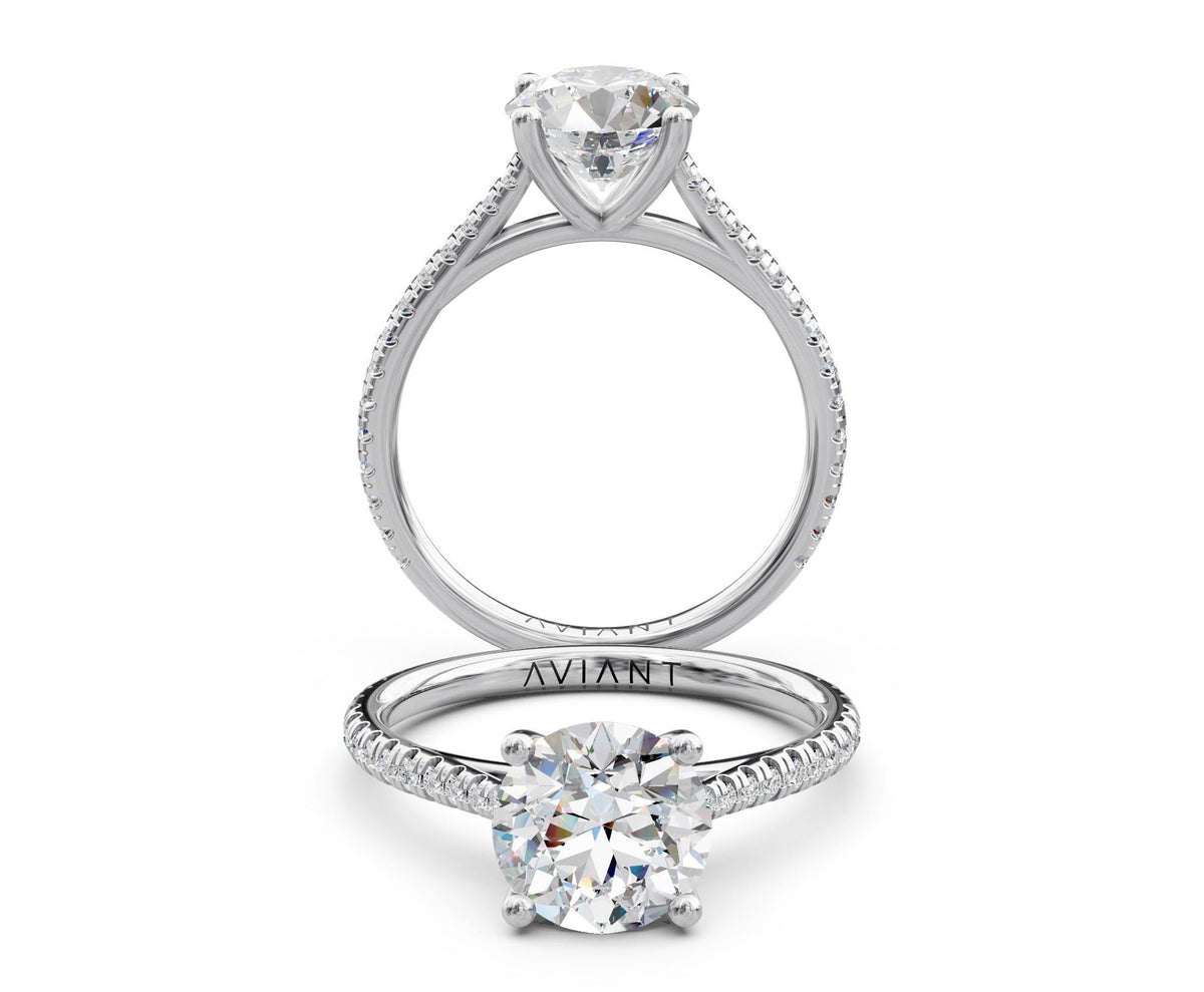 Stella French Pavé engagement ring in 14k white gold