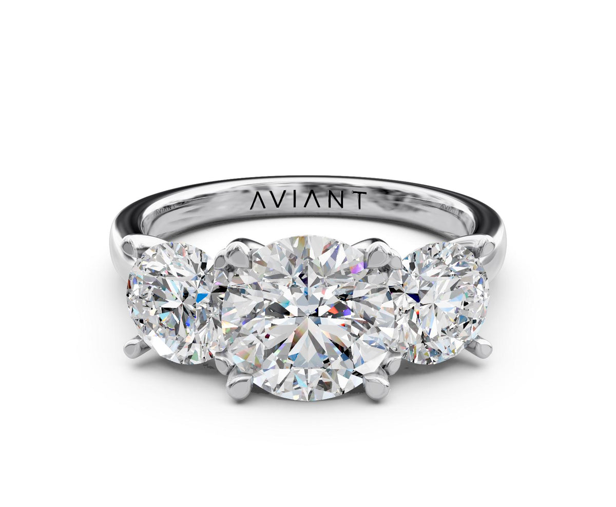 Penelope Three-Stone engagement ring in 14k white gold
