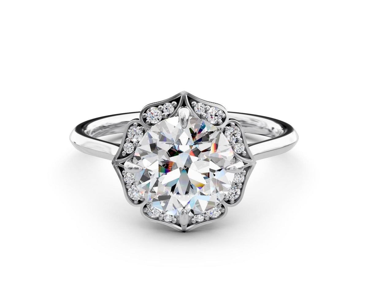 Phoebe Solitaire engagement ring in 14k white gold