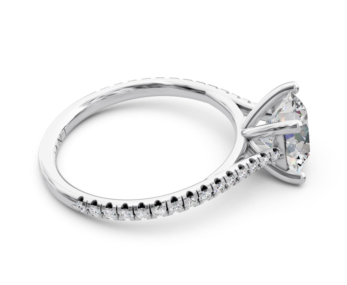 Stella French Pavé engagement ring in 14k white gold
