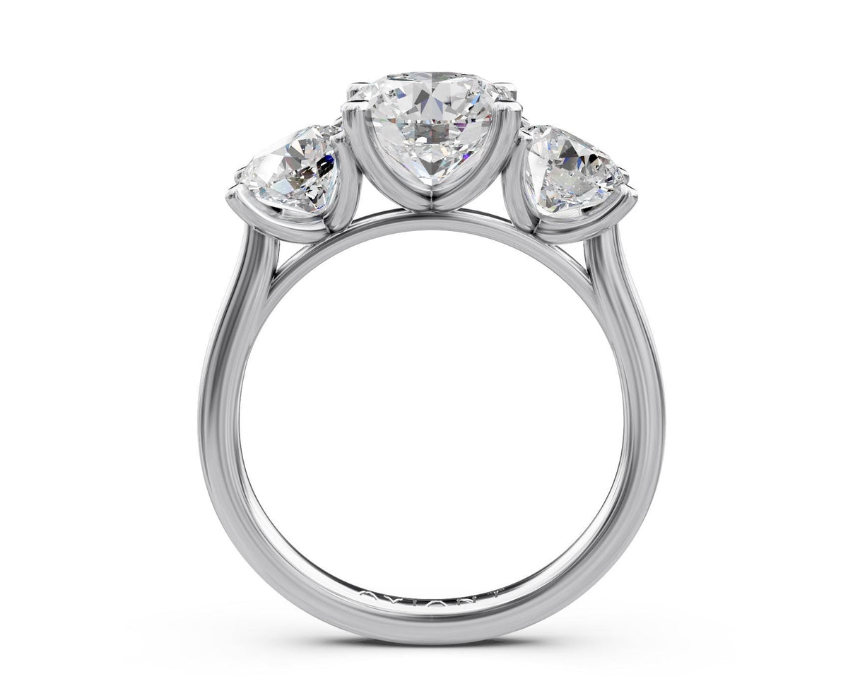 Penelope Three-Stone engagement ring in 14k white gold