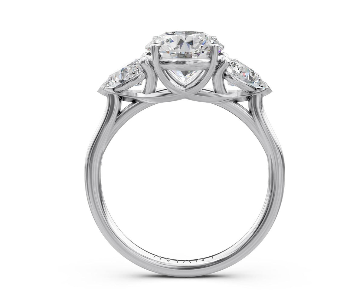 Tabitha Three-Stone engagement ring in 14k white gold