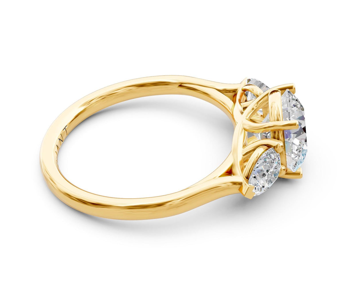 Tabitha Three-Stone engagement ring in 14k yellow gold