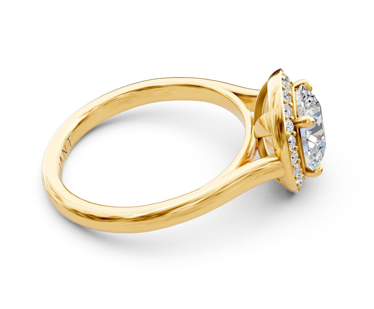 Noelle Halo engagement ring in 14k yellow gold