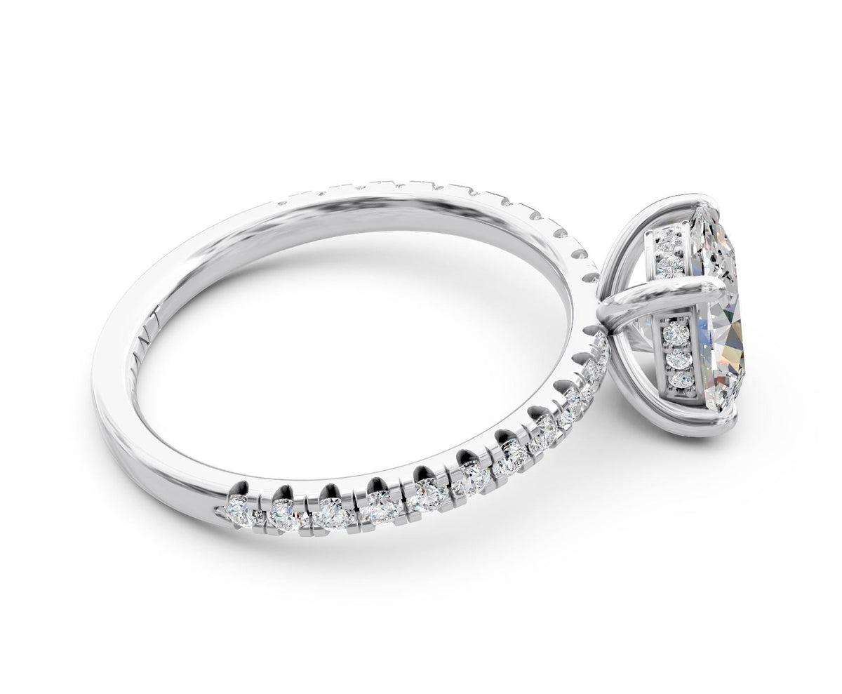 Matilda French Pavé engagement ring in 14k white gold