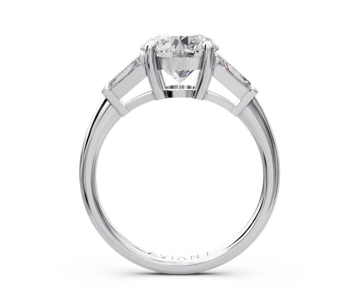 Josephine Three-Stone engagement ring in 14k white gold