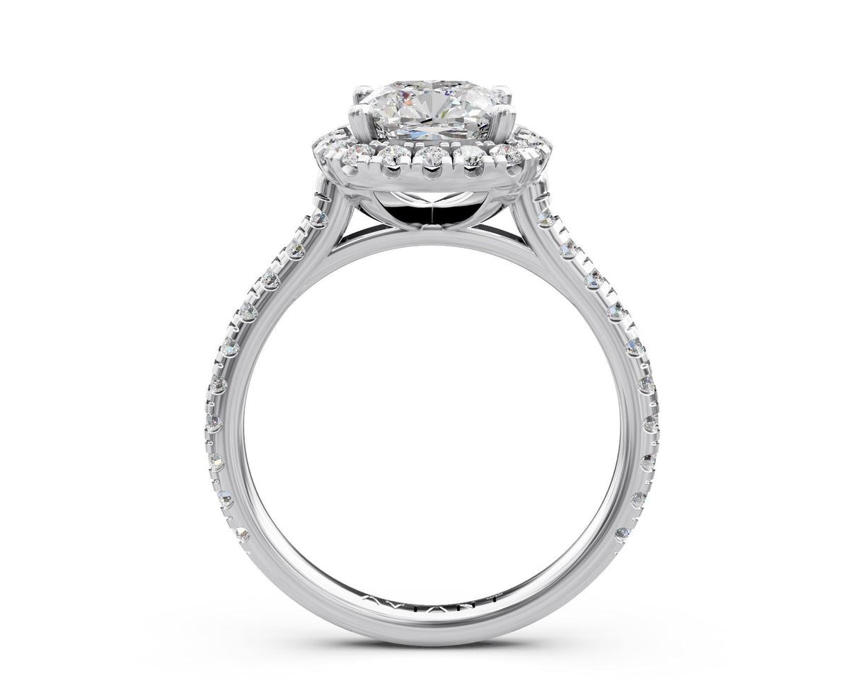 Evelyn Halo engagement ring in 14k white gold