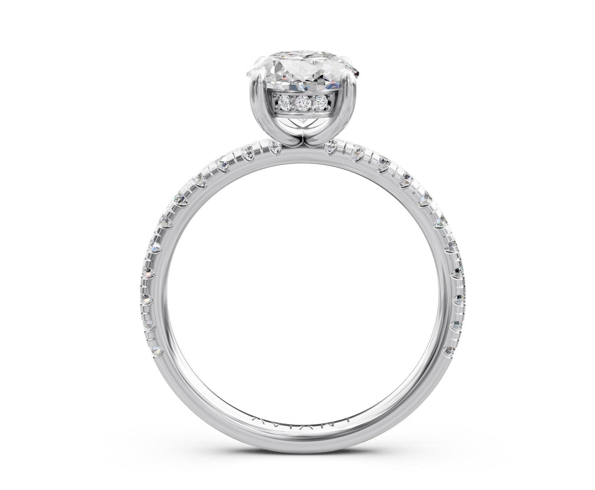 Matilda French Pavé engagement ring in 14k white gold