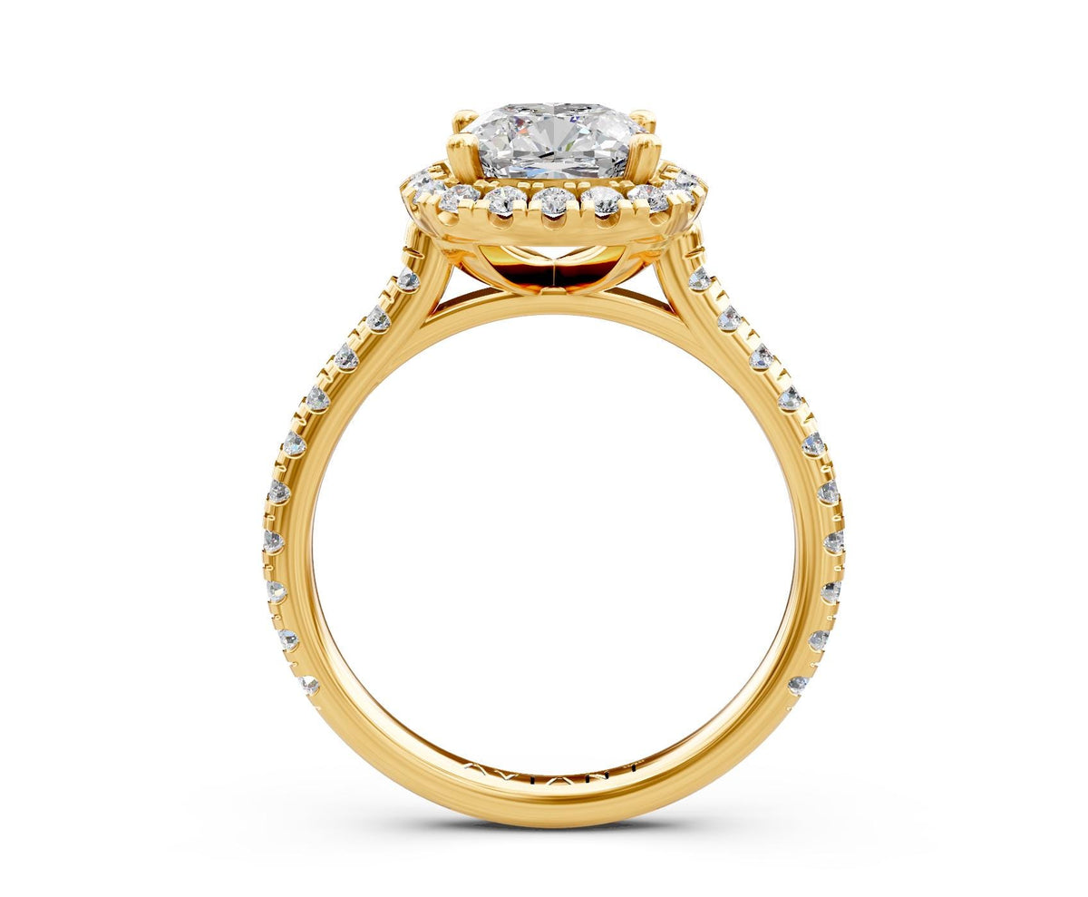Evelyn Halo engagement ring in 14k yellow gold