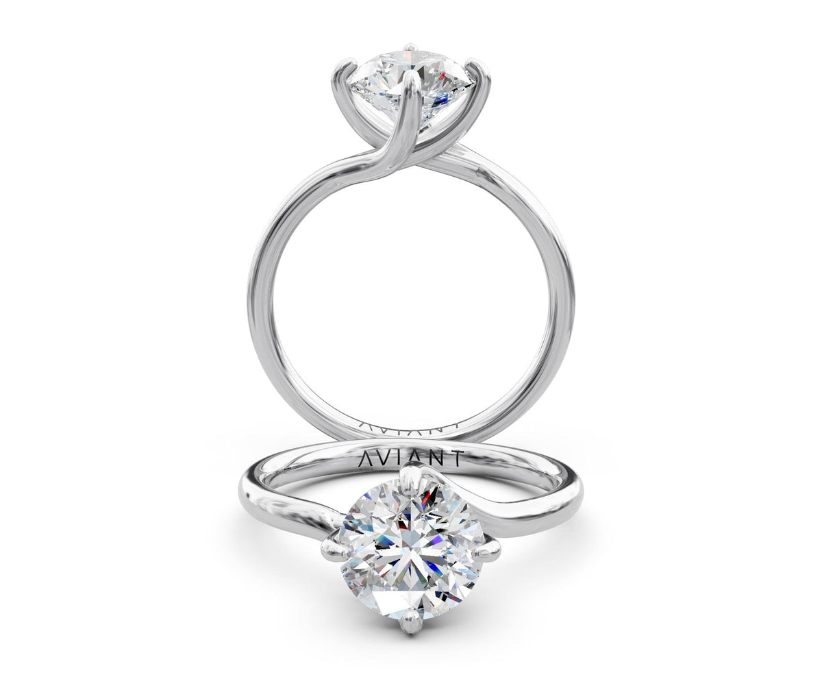 Florence Solitaire engagement ring in 14k white gold