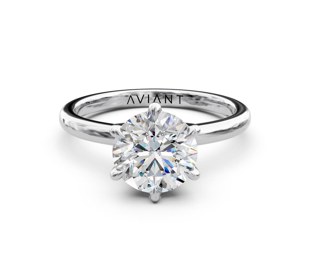 Esther Solitaire engagement ring in 14k white gold