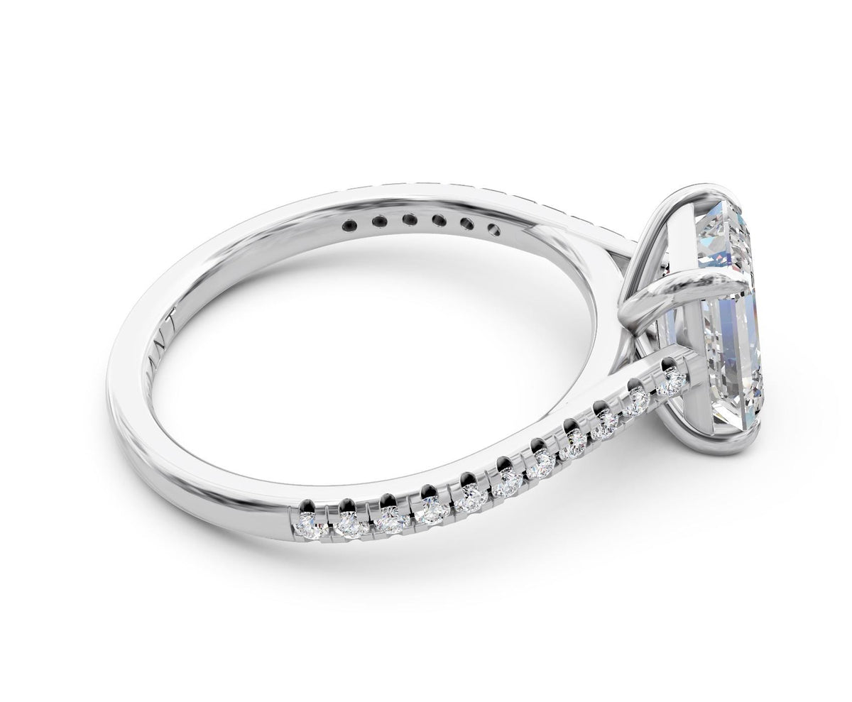 Iris French Pavé engagement ring in 14k white gold