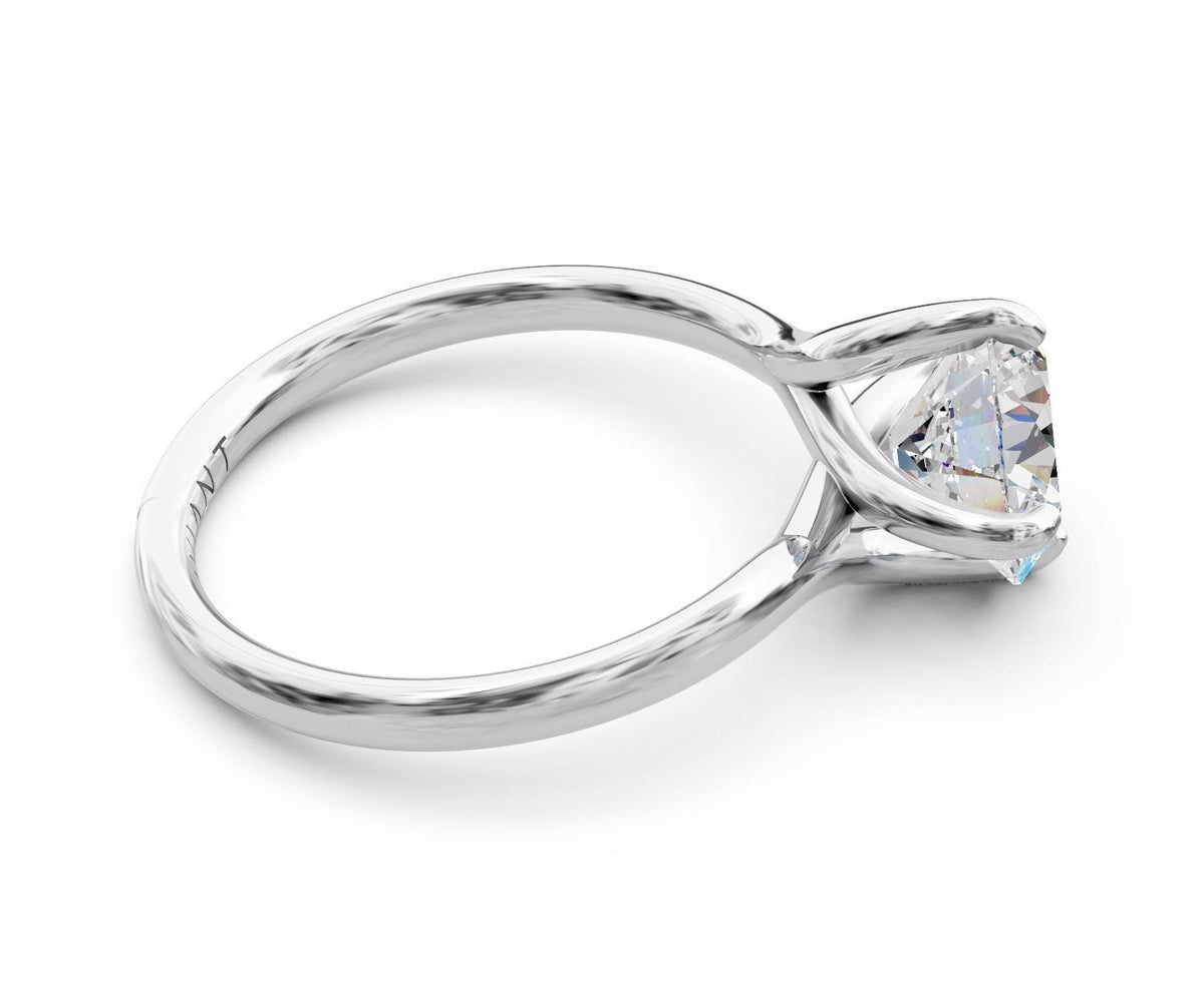 Florence Solitaire engagement ring in 14k white gold