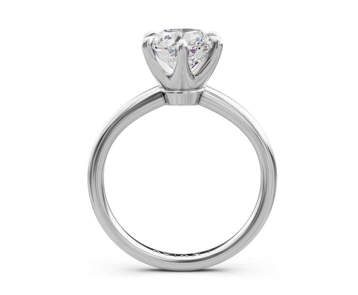 Esther Solitaire engagement ring in 14k white gold