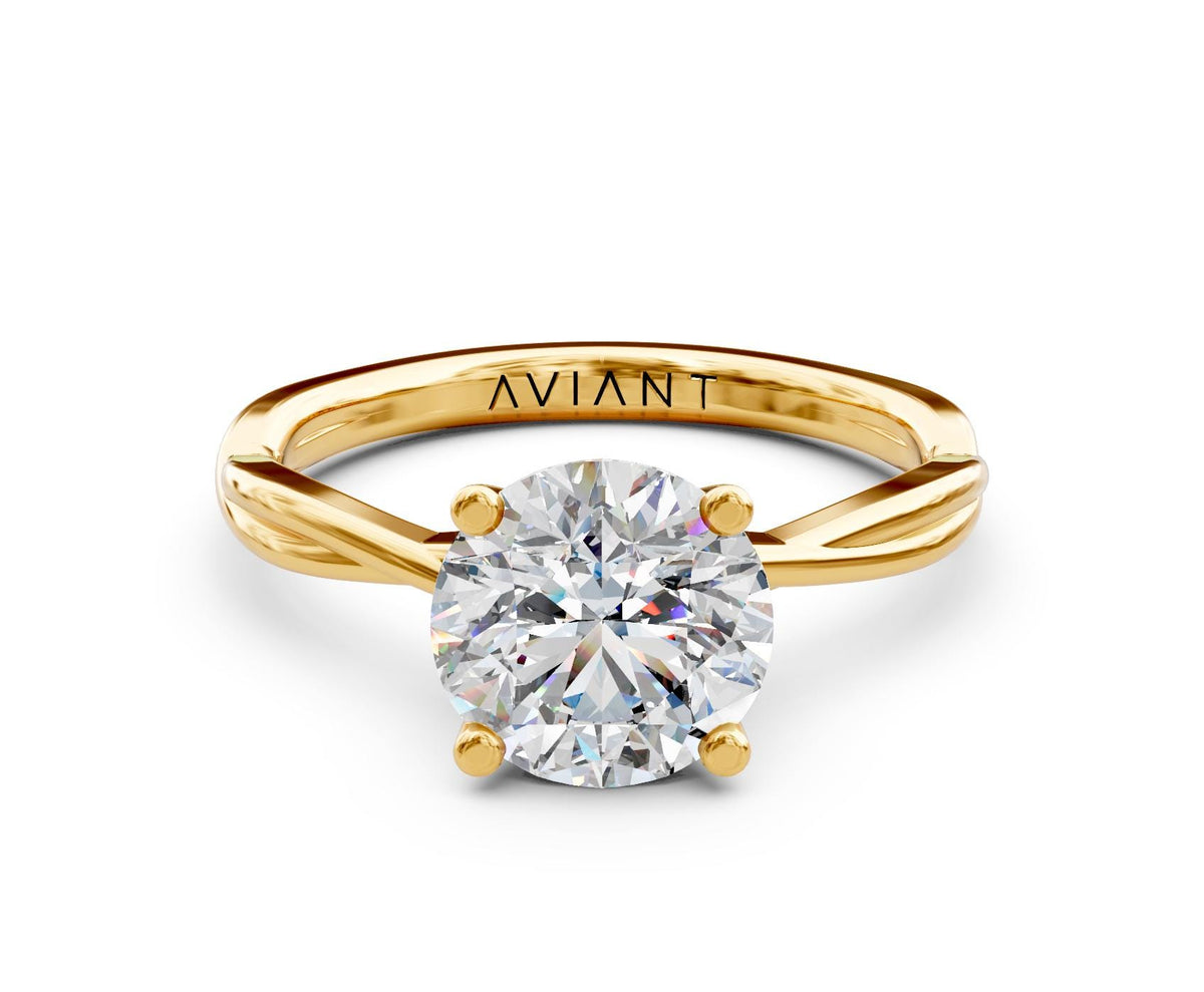 Bianca Solitaire engagement ring in 14k yellow gold