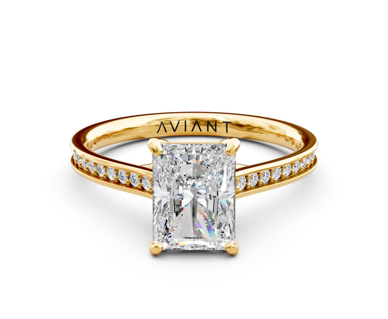 Sophia French Pavé with 3ct Radiant Lab Diamond