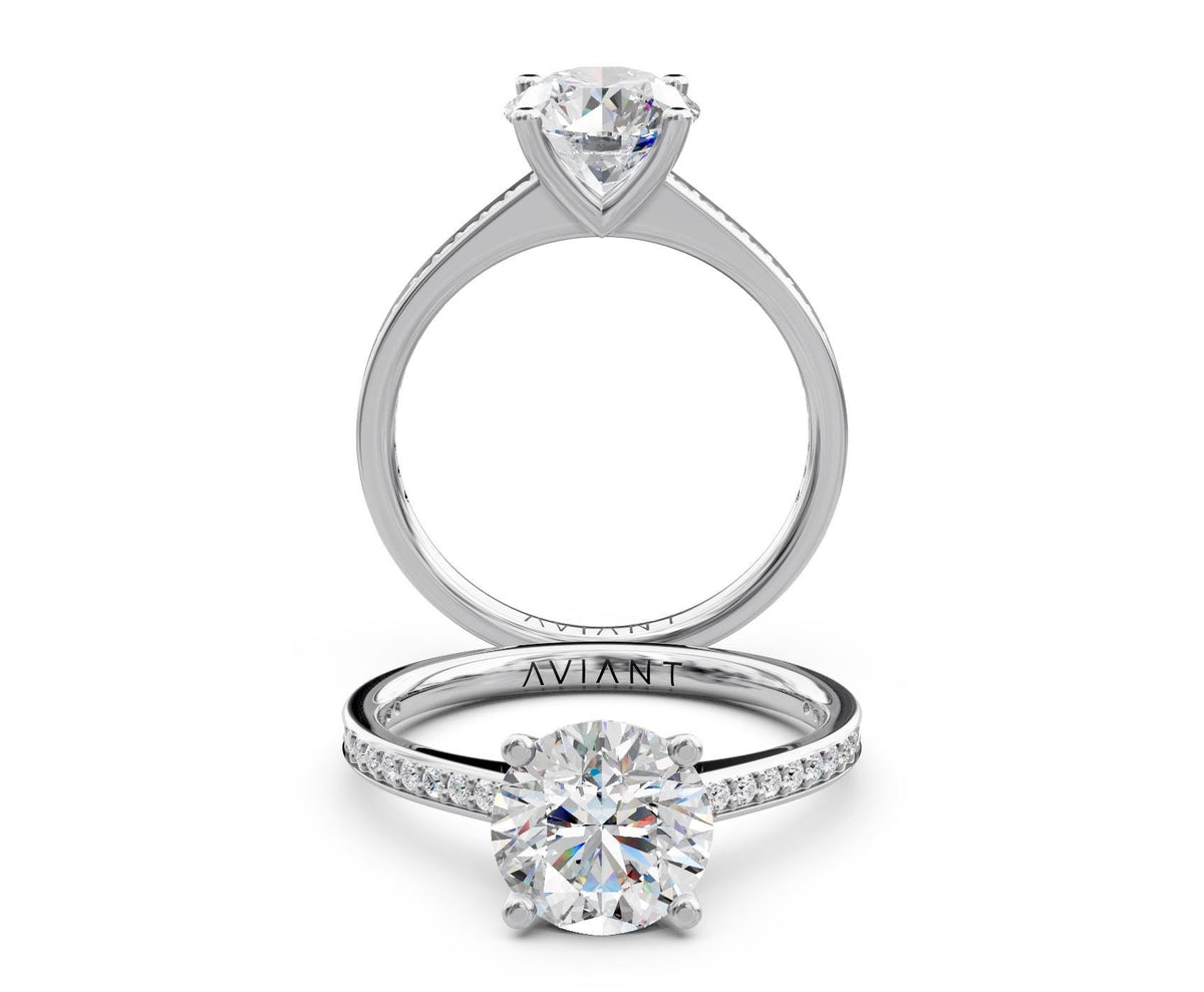 Nadia French Pavé engagement ring in 14k white gold