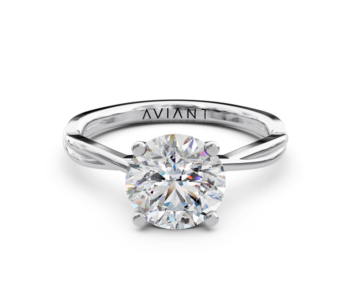 Bianca Solitaire engagement ring in 14k white gold