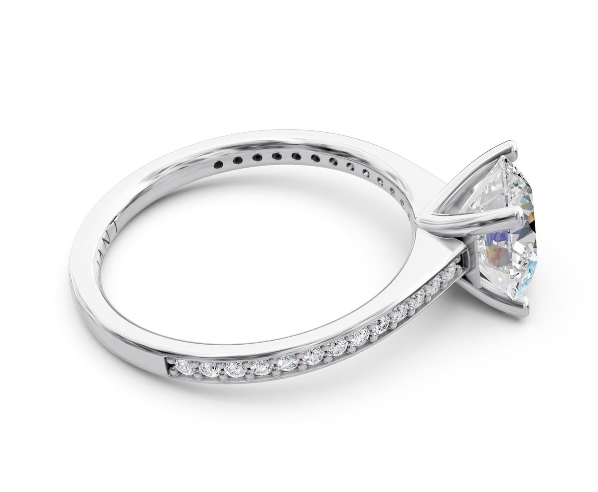 Nadia French Pavé engagement ring in 14k white gold