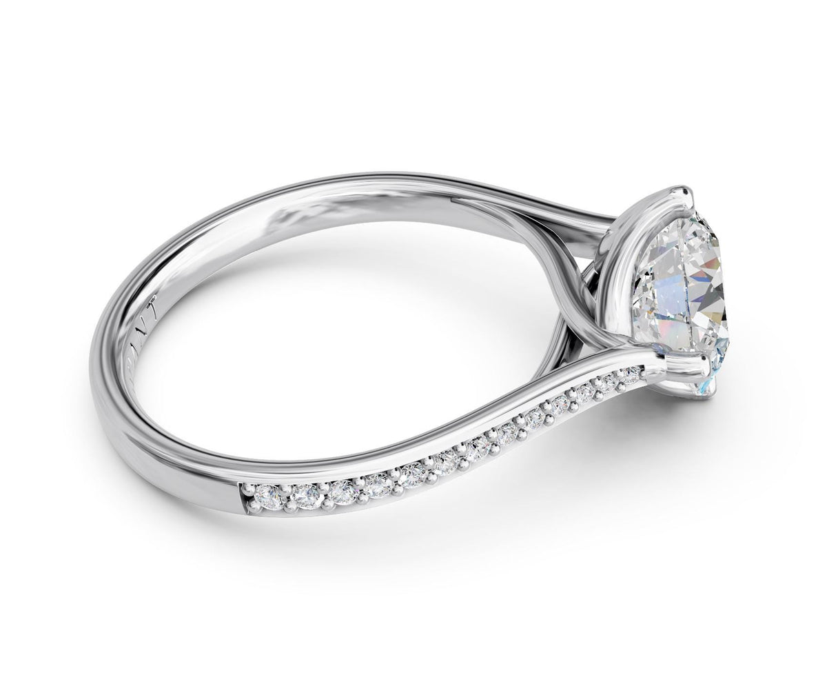 Adeline French Pavé engagement ring in 14k white gold
