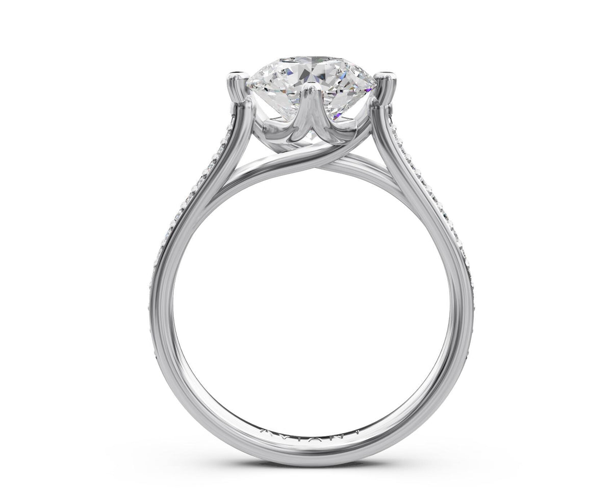 Adeline French Pavé engagement ring in 14k white gold